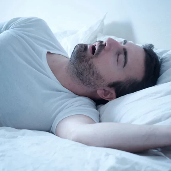 Man sleeping mouth open